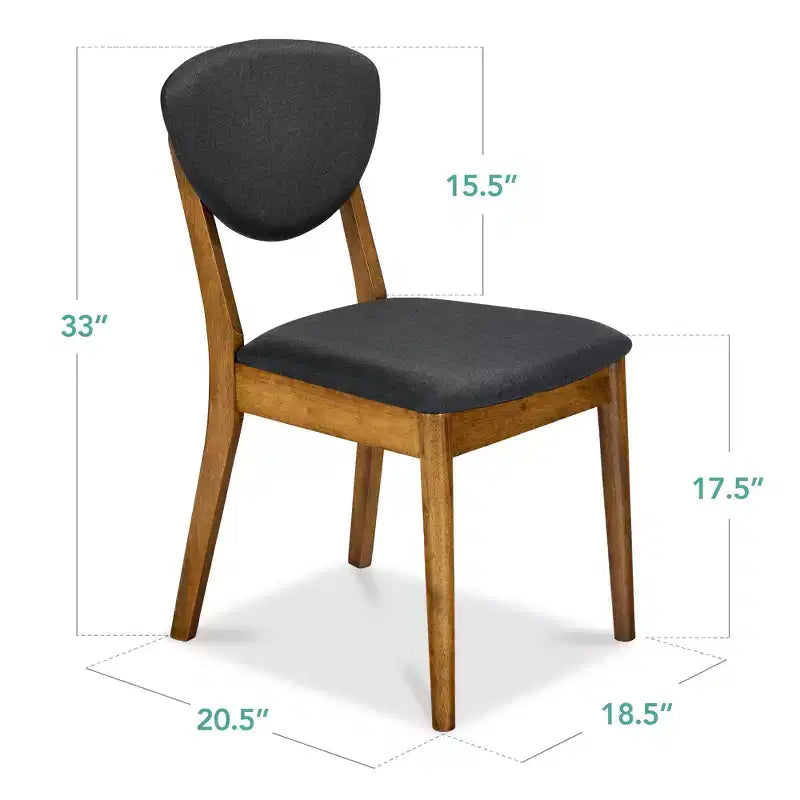 Best Choice Products ensemble 2 pièces chaise de salle à manger mid-century moderne en bois et rembourrée