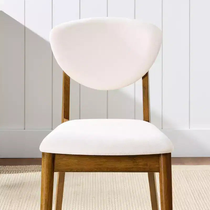 Best Choice Products ensemble 2 pièces chaise de salle à manger mid-century moderne en bois et rembourrée