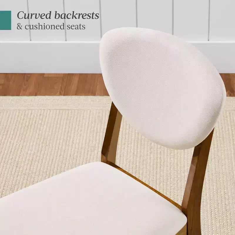 Best Choice Products ensemble 2 pièces chaise de salle à manger mid-century moderne en bois et rembourrée
