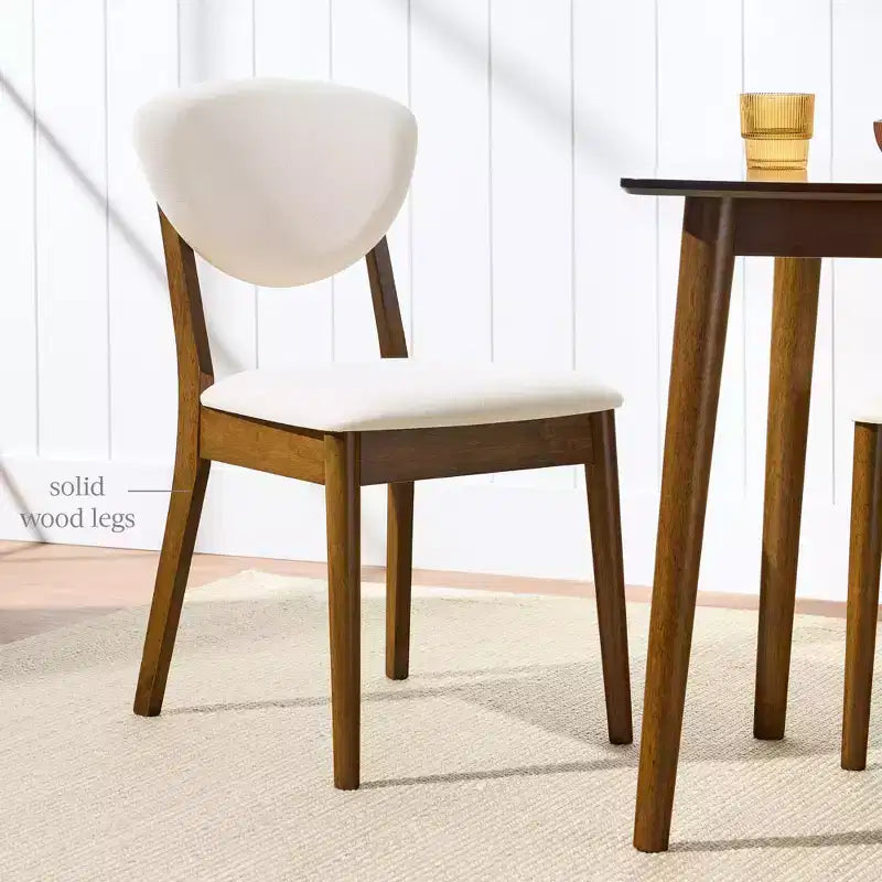 Best Choice Products ensemble 2 pièces chaise de salle à manger mid-century moderne en bois et rembourrée