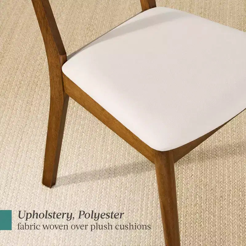 Best Choice Products ensemble 2 pièces chaise de salle à manger mid-century moderne en bois et rembourrée