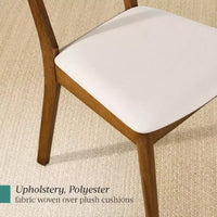 Best Choice Products ensemble 2 pièces chaise de salle à manger mid-century moderne en bois et rembourrée