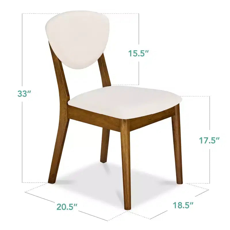 Best Choice Products ensemble 2 pièces chaise de salle à manger mid-century moderne en bois et rembourrée