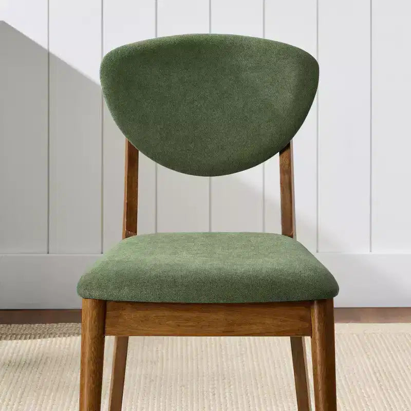 Best Choice Products ensemble 2 pièces chaise de salle à manger mid-century moderne en bois et rembourrée