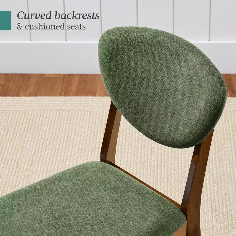 Best Choice Products ensemble 2 pièces chaise de salle à manger mid-century moderne en bois et rembourrée