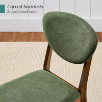 Best Choice Products ensemble 2 pièces chaise de salle à manger mid-century moderne en bois et rembourrée