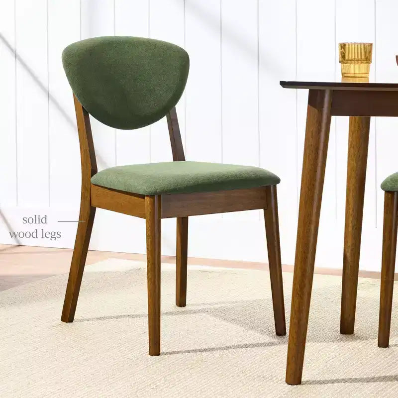 Best Choice Products ensemble 2 pièces chaise de salle à manger mid-century moderne en bois et rembourrée