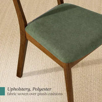 Best Choice Products ensemble 2 pièces chaise de salle à manger mid-century moderne en bois et rembourrée