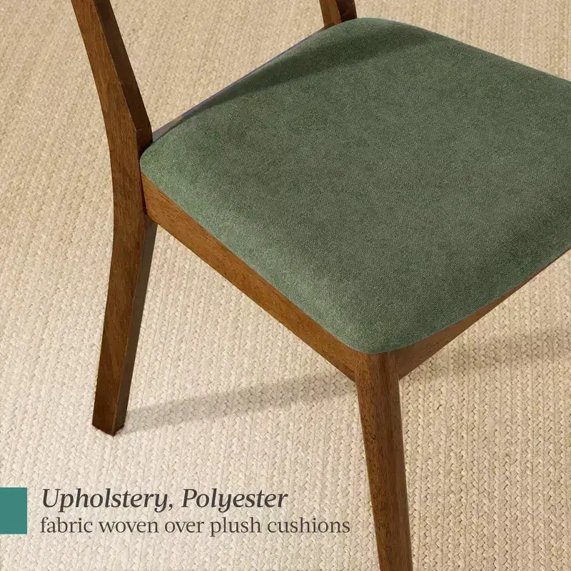 Best Choice Products ensemble 2 pièces chaise de salle à manger mid-century moderne en bois et rembourrée