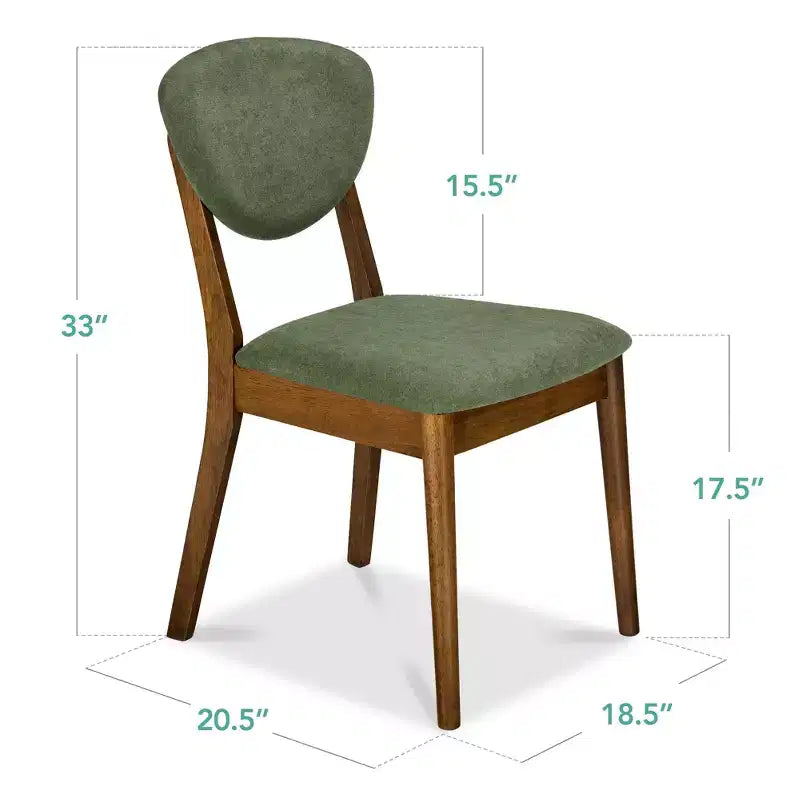 Best Choice Products ensemble 2 pièces chaise de salle à manger mid-century moderne en bois et rembourrée