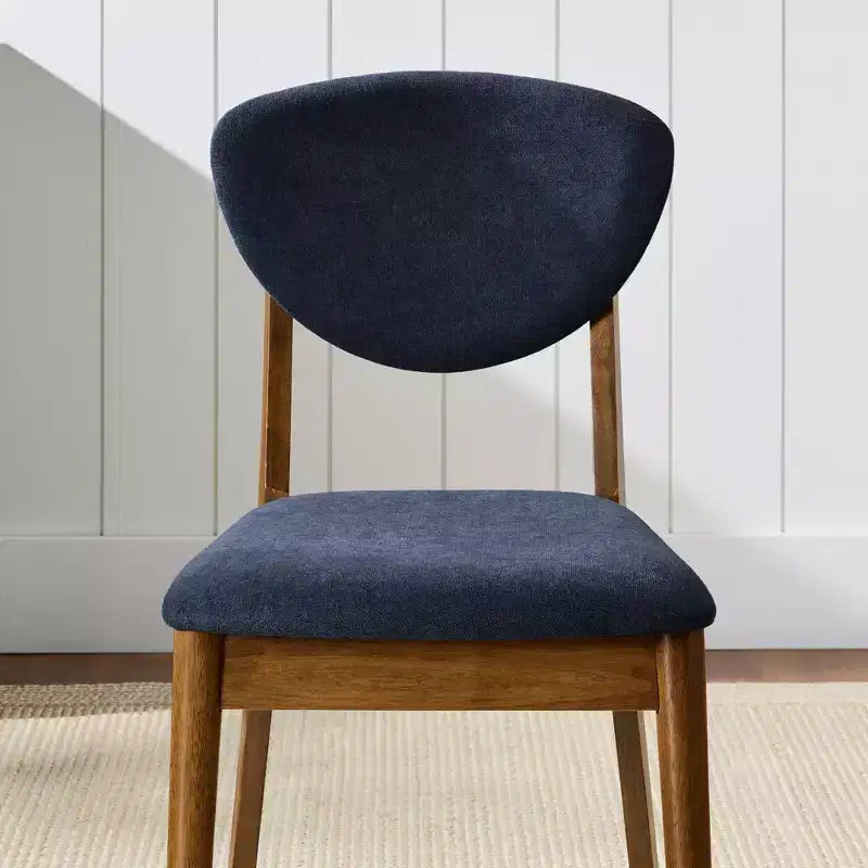 Best Choice Products ensemble 2 pièces chaise de salle à manger mid-century moderne en bois et rembourrée