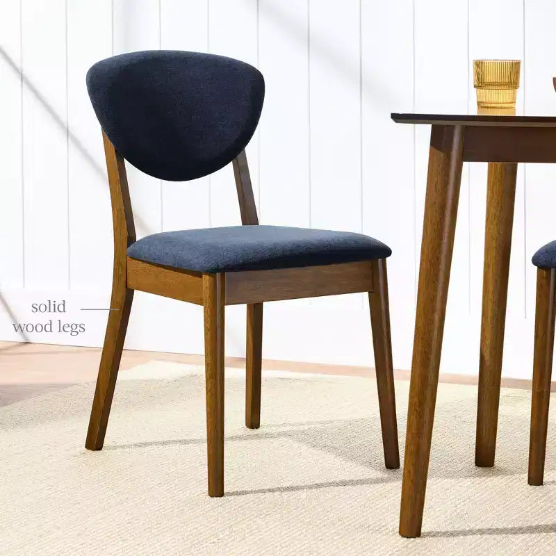 Best Choice Products ensemble 2 pièces chaise de salle à manger mid-century moderne en bois et rembourrée