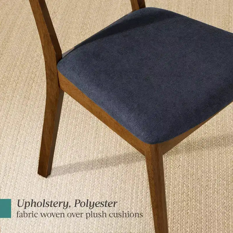 Best Choice Products ensemble 2 pièces chaise de salle à manger mid-century moderne en bois et rembourrée