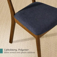 Best Choice Products ensemble 2 pièces chaise de salle à manger mid-century moderne en bois et rembourrée