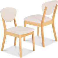 Best Choice Products ensemble 2 pièces chaise de salle à manger mid-century moderne en bois et rembourrée