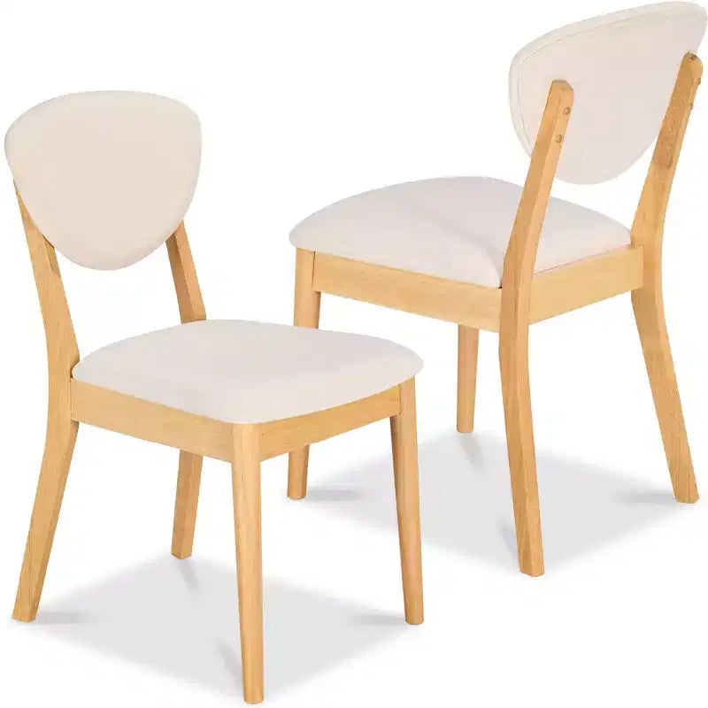 Best Choice Products ensemble 2 pièces chaise de salle à manger mid-century moderne en bois et rembourrée