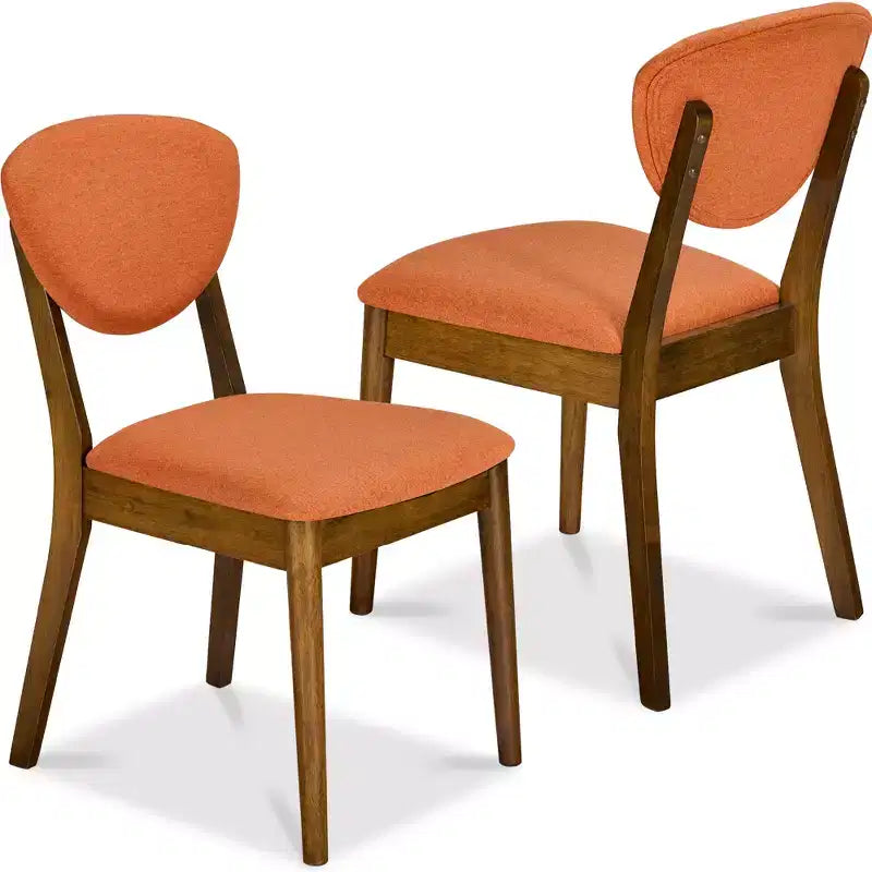 Best Choice Products ensemble 2 pièces chaise de salle à manger mid-century moderne en bois et rembourrée