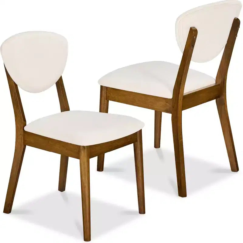 Best Choice Products ensemble 2 pièces chaise de salle à manger mid-century moderne en bois et rembourrée