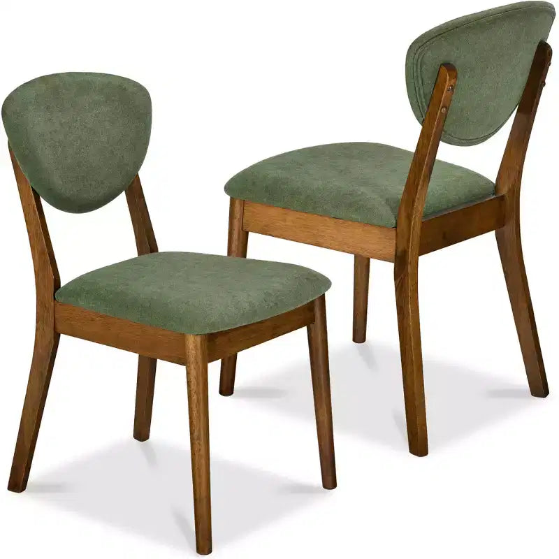 Best Choice Products ensemble 2 pièces chaise de salle à manger mid-century moderne en bois et rembourrée