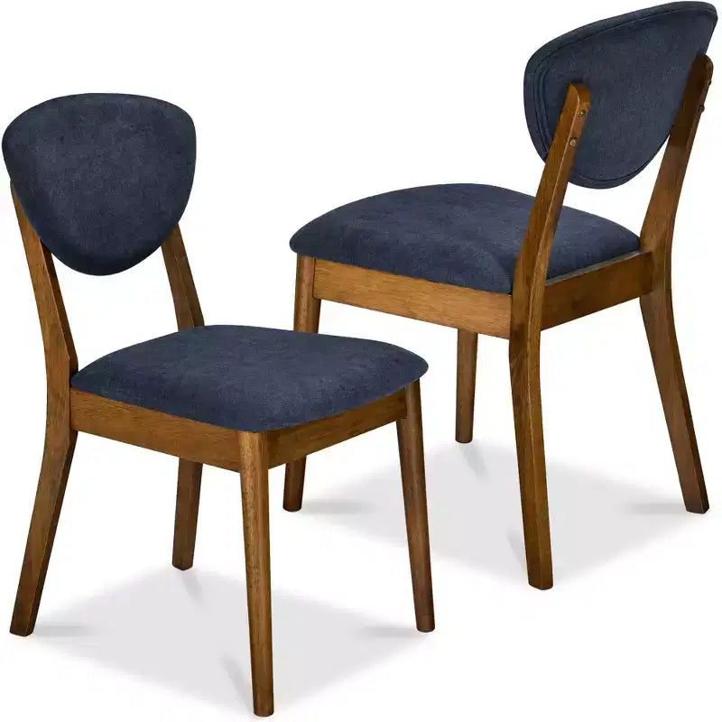 Best Choice Products ensemble 2 pièces chaise de salle à manger mid-century moderne en bois et rembourrée