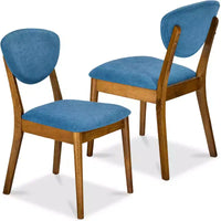 Best Choice Products ensemble 2 pièces chaise de salle à manger mid-century moderne en bois et rembourrée