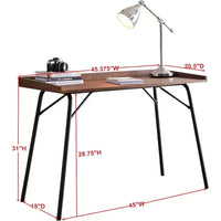 Kings Brand Furniture - Bureau informatique/d'écriture en bois Charlier pour bureau à domicile, Noyer