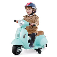 Costway Moto à enfourcher pour enfants avec roulettes d'apprentissage, phare, klaxon, batterie 6V