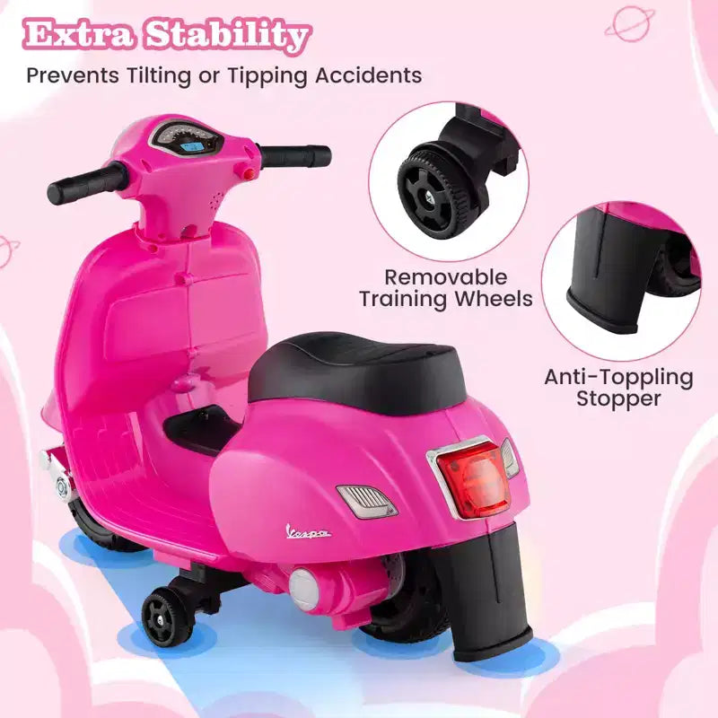 Costway Moto Électrique Enfant avec Roues d'Entraînement Phare Klaxon Batterie 6V