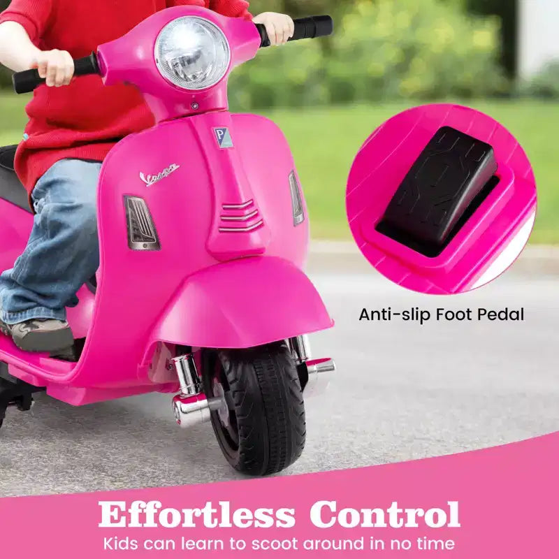 Costway Moto à enfourcher pour enfants avec roulettes d'apprentissage, phare, klaxon, batterie 6V