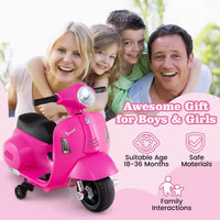 Costway Moto à enfourcher pour enfants avec roulettes d'apprentissage, phare, klaxon, batterie 6V