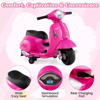Costway Moto à enfourcher pour enfants avec roulettes d'apprentissage, phare, klaxon, batterie 6V