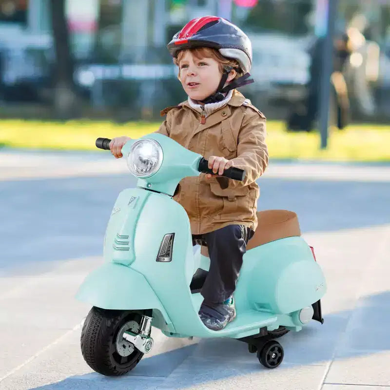 Costway Moto à enfourcher pour enfants avec roulettes d'apprentissage, phare, klaxon, batterie 6V