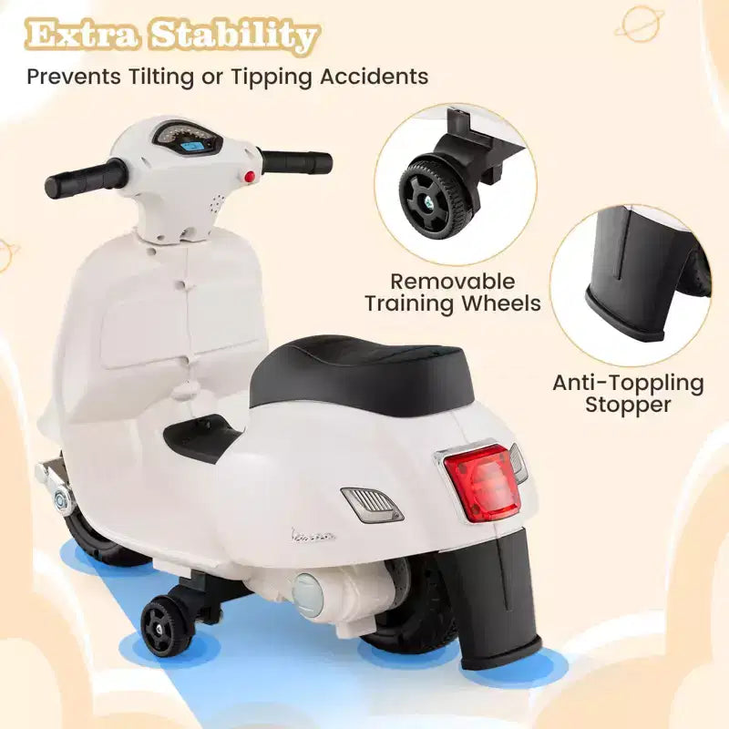Costway Moto Électrique Enfant avec Roues d'Entraînement Phare Klaxon Batterie 6V