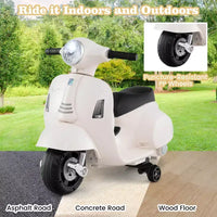 Costway Moto à enfourcher pour enfants avec roulettes d'apprentissage, phare, klaxon, batterie 6V