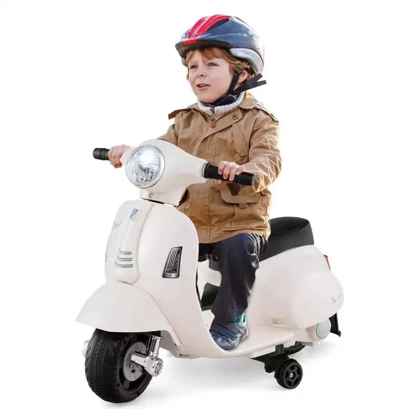 Costway Moto à enfourcher pour enfants avec roulettes d'apprentissage, phare, klaxon, batterie 6V