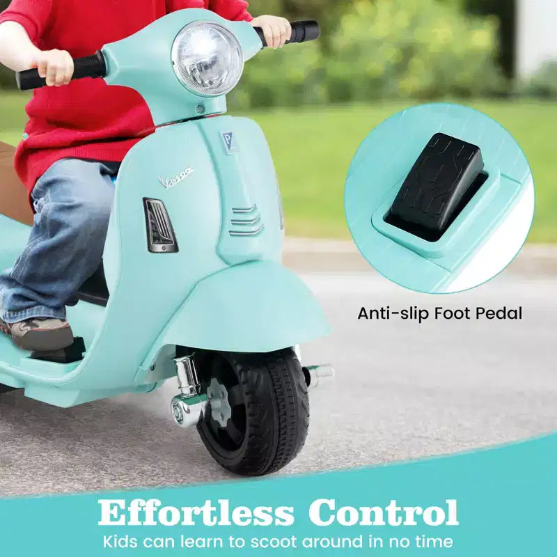 Costway Moto à enfourcher pour enfants avec roulettes d'apprentissage, phare, klaxon, batterie 6V