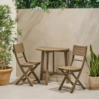 GDFStudio Pavillon extérieur 3 pièces en bois d'acacia pliable pour bistrot