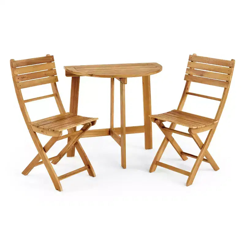GDFStudio Pavillon extérieur 3 pièces en bois d'acacia pliable pour bistrot