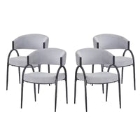 Christopher Knight Home Silas, chaises de salle à manger capitonnées avec accoudoirs et pieds en métal (Lot de 4)