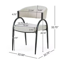 Christopher Knight Home Silas, chaises de salle à manger capitonnées avec accoudoirs et pieds en métal (Lot de 4)