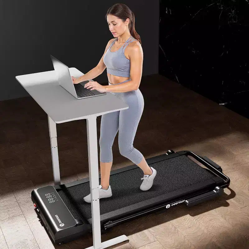 DeerRun A6 Plus Tapis de Course Pliable Mince 2-en-1 2026 avec Inclinaison de 5 %, Bluetooth et Télécommande, 136 kg