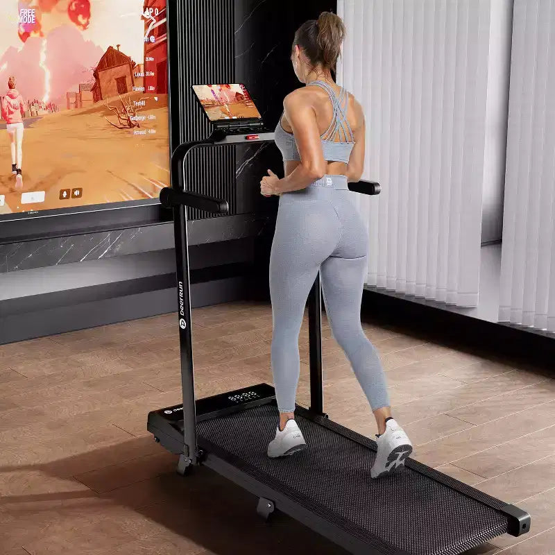 DeerRun A6 Plus Tapis de Course Pliable Mince 2-en-1 2026 avec Inclinaison de 5 %, Bluetooth et Télécommande, 136 kg