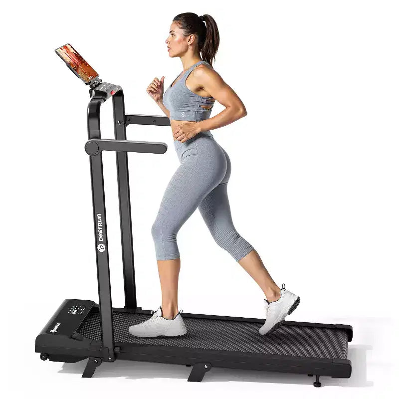 DeerRun A6 Plus Tapis de Course Pliable Mince 2-en-1 2026 avec Inclinaison de 5 %, Bluetooth et Télécommande, 136 kg