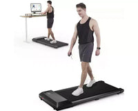 Tapis de Marche DeerRun 2 en 1 sous le Bureau, Tapis Roulant Silencieux de 2,5 CV pour la Course et le Jogging avec Télécommande pour la Maison et le Bureau