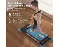 Tapis de Marche DeerRun 2 en 1 sous le Bureau, Tapis Roulant Silencieux de 2,5 CV pour la Course et le Jogging avec Télécommande pour la Maison et le Bureau