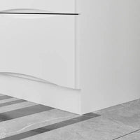 Commode horizontale Famapy pour chambre à coucher, moderne, minimaliste, poignées invisibles, blanc