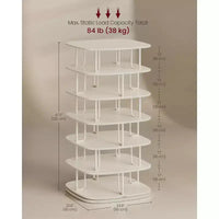 VASAGLE Range-chaussures à 7 niveaux, tour à chaussures rotative, organisateur de placard à chaussures, étagère à chaussures, 28-35 paires, 23,6 x 23,6 x 47,2 pouces