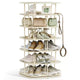 VASAGLE 7-Tier Shoe Rack, Rotating Shoe Rack Tower, Shoe Closet Organizer, Shoe Shelf, 28-35 Pairs, 23.6 x 23.6 x 47.2 Inches