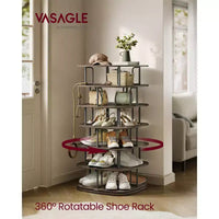 VASAGLE Range-chaussures à 7 niveaux, tour à chaussures rotative, organisateur de placard à chaussures, étagère à chaussures, 28-35 paires, 23,6 x 23,6 x 47,2 pouces