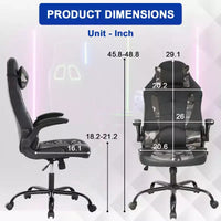 Chaise gaming BestMassage, chaise de bureau d'ordinateur avec soutien lombaire et appui-tête réglable et cuir PU, chaise gamer pour adultes